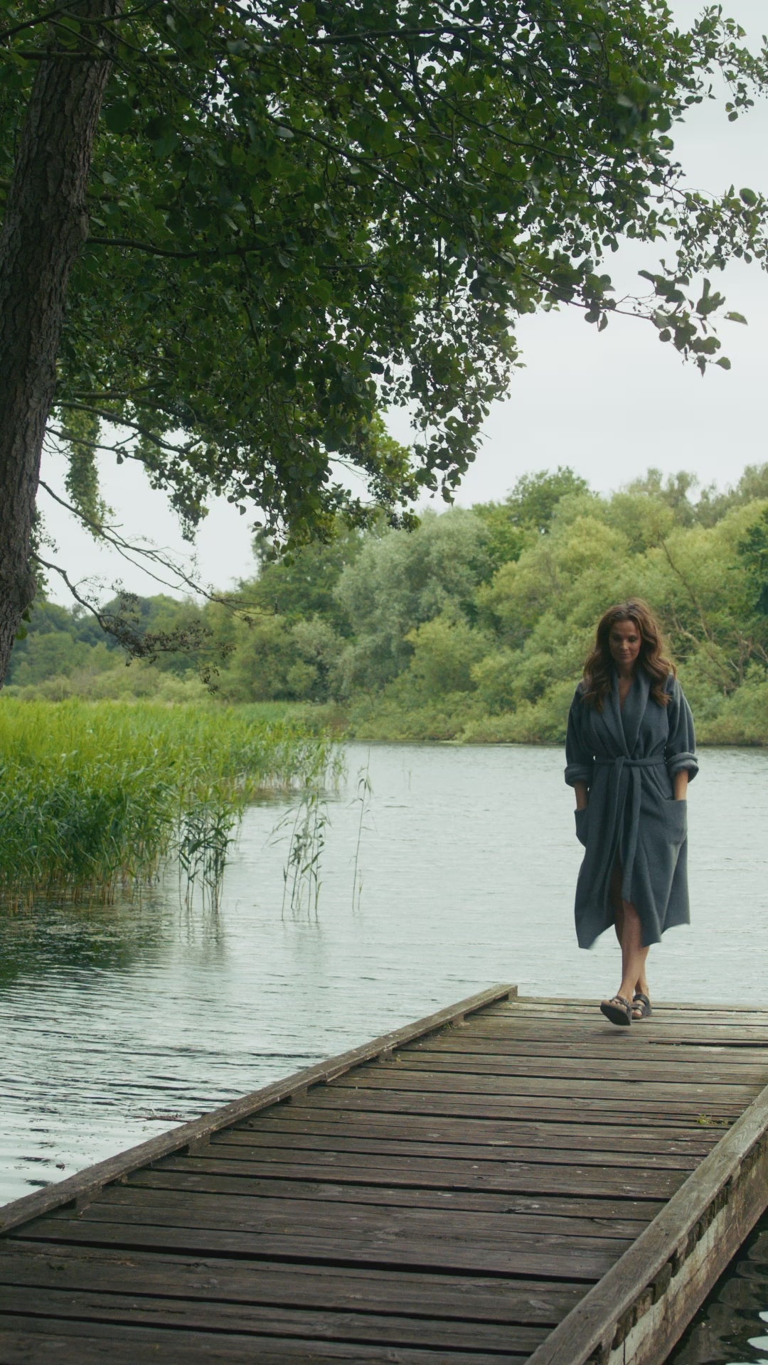 HENRIETTE STEFFENSEN COPENHAGEN MORGENMANTEL FRAUEN - 7128 MIDI BATHROBES GREY 905