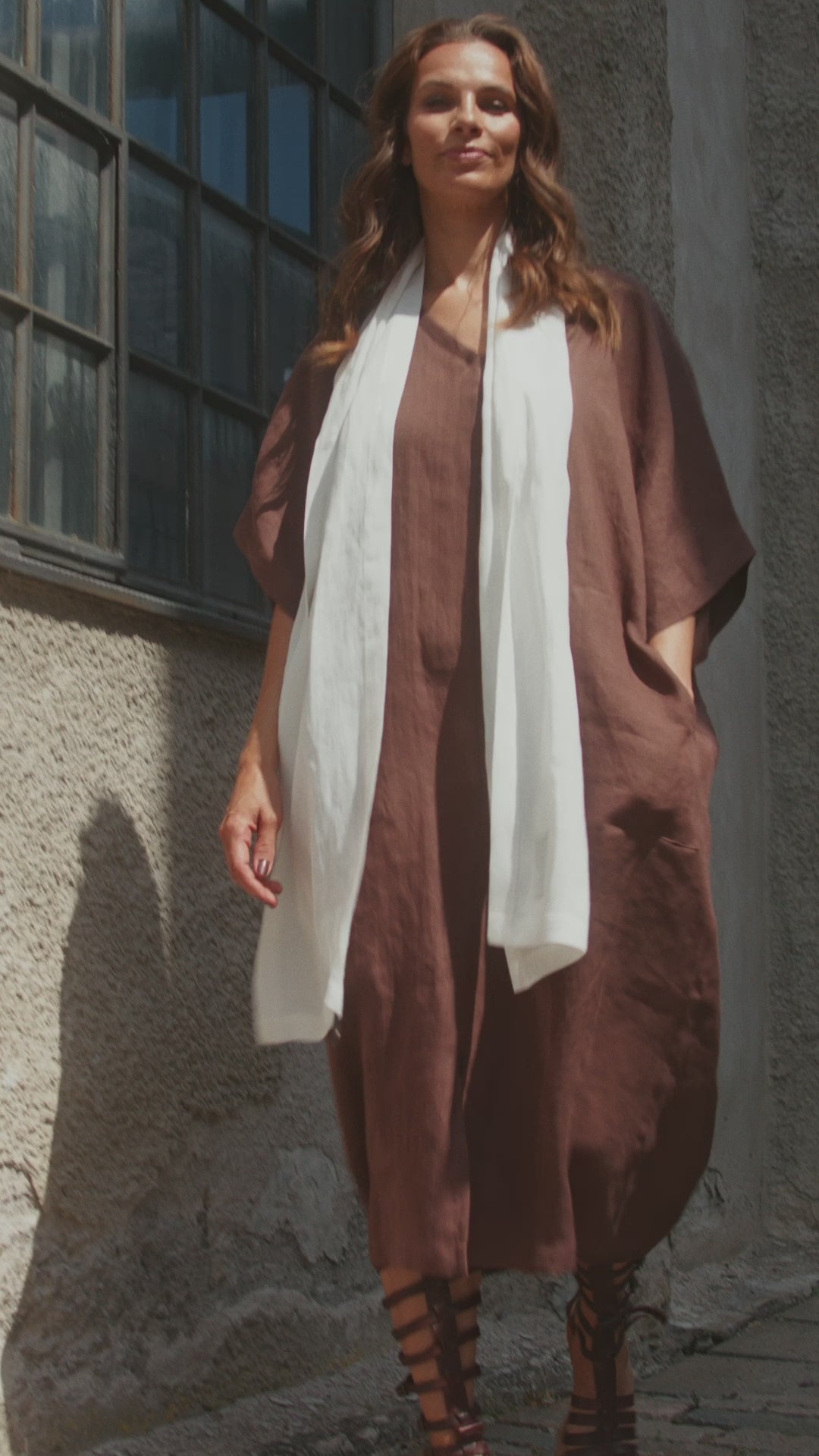 HENRIETTE STEFFENSEN COPENHAGEN LANGE KLEID - 83001 KJOLER CHOCOLATE 844