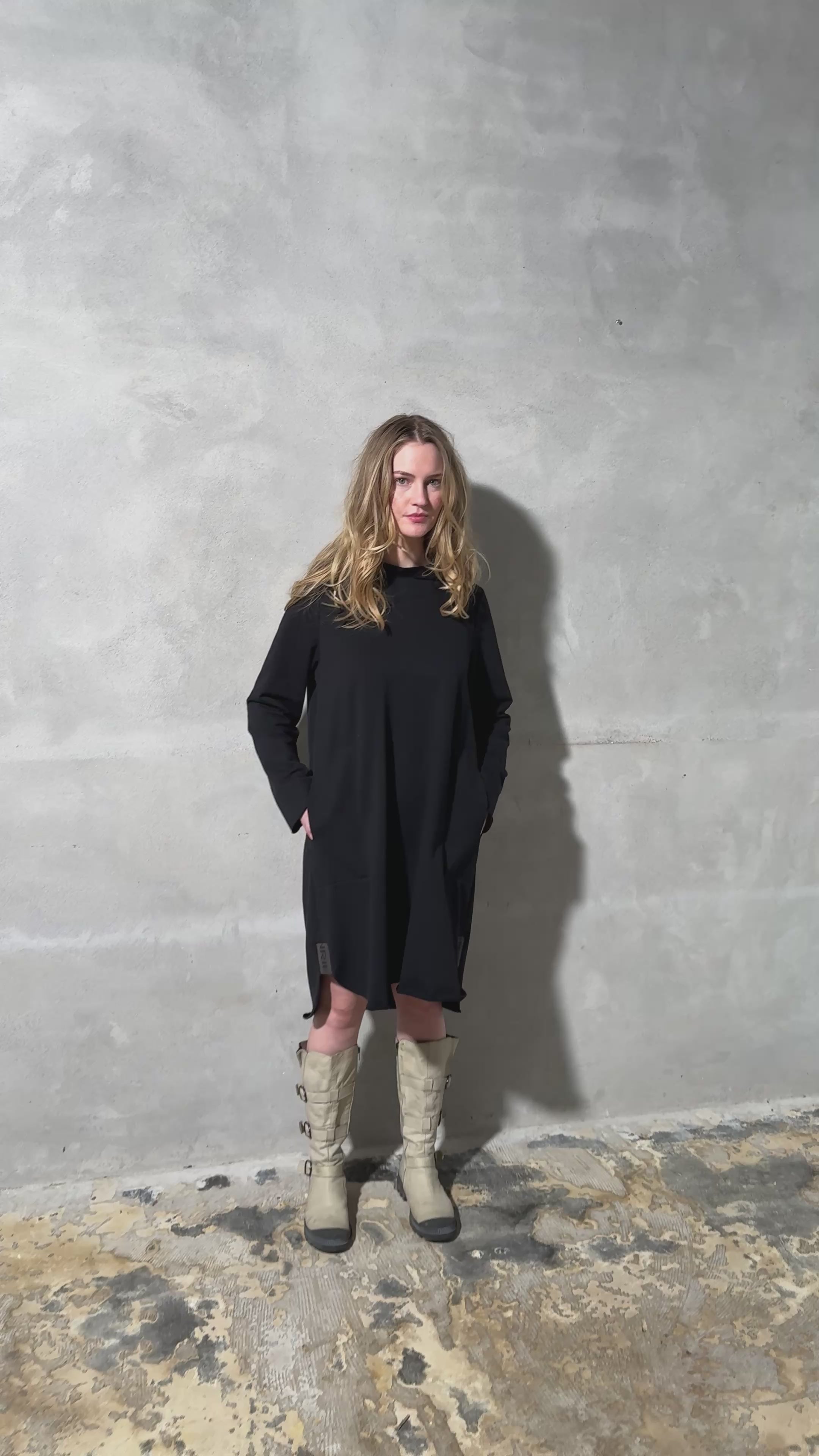 HENRIETTE STEFFENSEN COPENHAGEN SWEAT KLEID - 73011 KJOLER BLACK 900