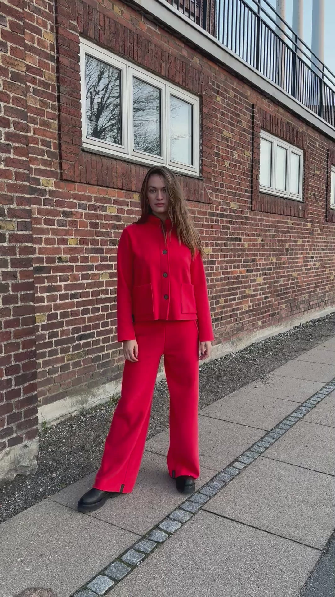 HENRIETTE STEFFENSEN COPENHAGEN FLARE HOSEN - 2116 BUKSER TOMATO 845