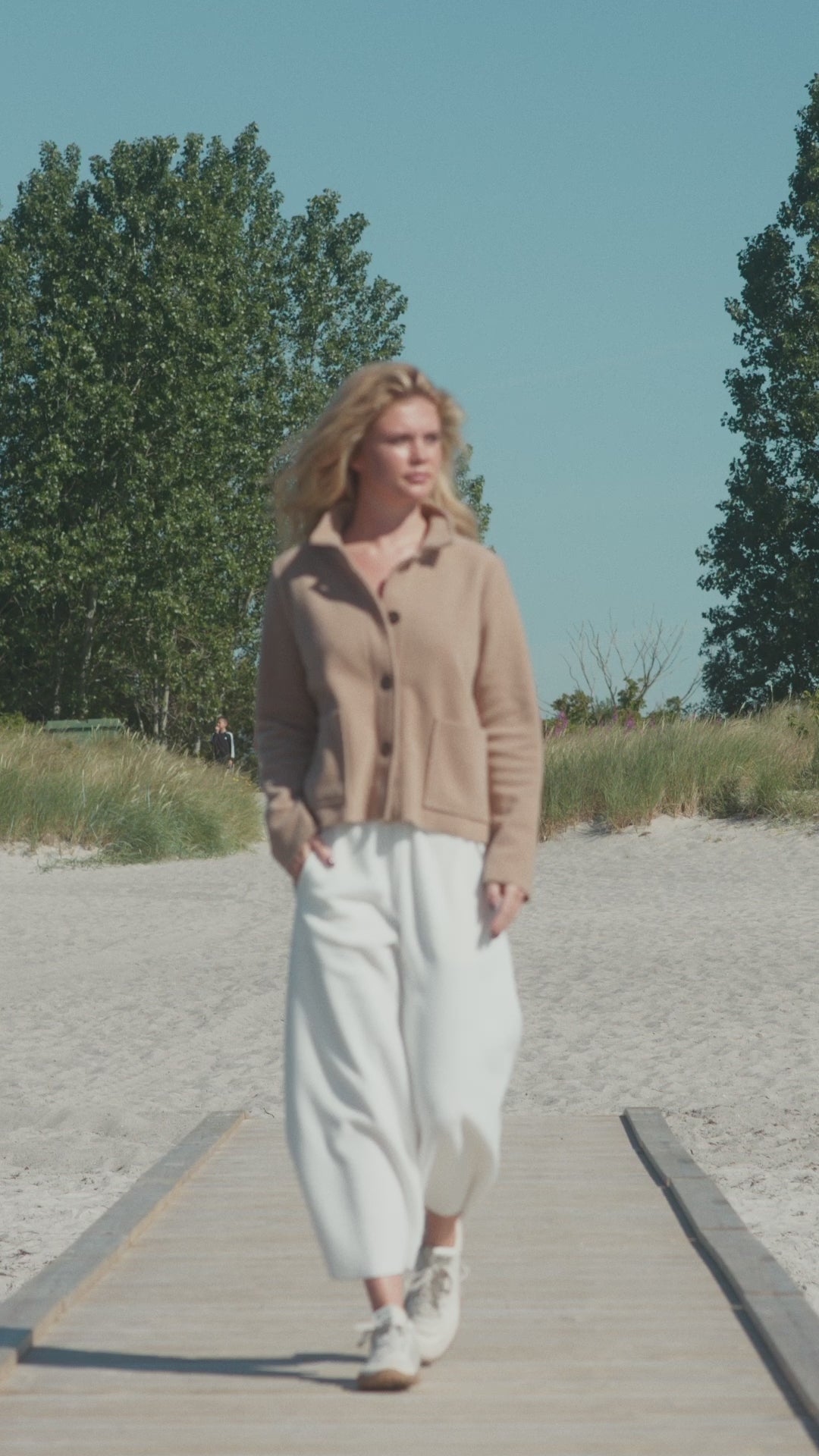 HENRIETTE STEFFENSEN COPENHAGEN FLARE HOSEN 3/4 LÄNGE - 2115 BUKSER OFF WHITE 802