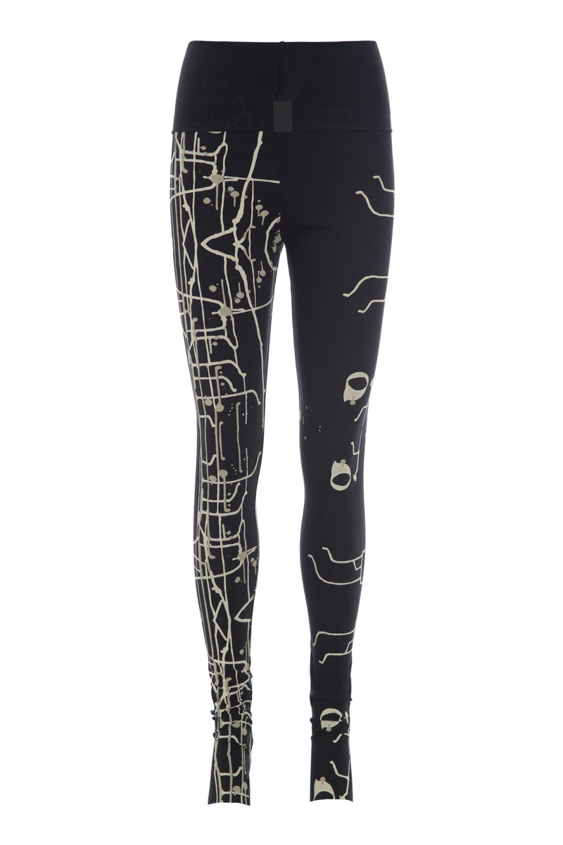 HENRIETTE STEFFENSEN COPENHAGEN YOGAHOSE - 99002 TROUSERS jersey YOGA ART PRINT BLACK 100